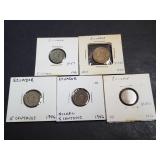 1942, (3) 1946 5 Centavos & 1942 20 Cents Ecuador