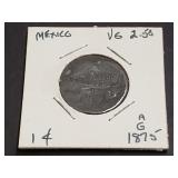 1873 Ga 1 Centavos  From Guadalajara, Mexcio