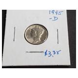 1945 D Mercury Dime