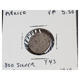 1919 10 Centavos From Mexico 80% Silver