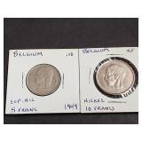 1949 5 Francs & 1970 10 Francs From Belgium