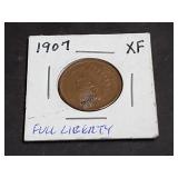 1907 Indian Head Cent Full Liberty