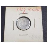 1906 10 CentavosFrom Mexico  80% Silver