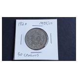 1920 50 Centavos from Mexico 72% Silver