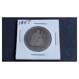 1857 Seated Liberty Quarter