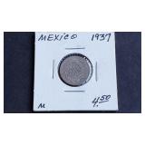 1937 20 Centavos from Mexico 72% Silver