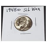 1945 D Silver Wartime Jefferson Nickel High Grade