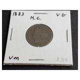 1883 V Nickel "No Cents"