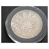 1889 Zs FZ 8 Reales Zacatecas, Mexico 90.3% Silver