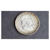 1951 D Franklin Half Dollar Some Rainbow