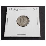 1938 D Mercury Dime