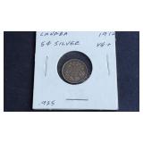 1912 5 Cents George V From Canada 92.5% silver