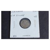 1920 5 Cents George V From Canada 80 % Silver