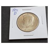 1971 D Kenndy Half Dollar