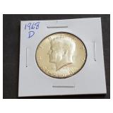 1968 D Kennedy Half Dollar 40% Silver