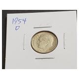 1954 D Roosevelt Dime