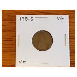 1913 S Lincoln Wheat Cent