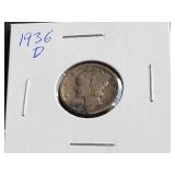1936 D Mercury Dime