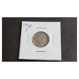 1936 S Buffalo Nickel