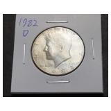 1982 D Kennedy Half Dollar