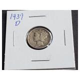 1939 D Mercury Dime
