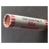 2009 D Lincoln Cent Presidency in D.C. Sealed Roll