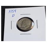 1954 D Roosevelt Dime