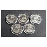 2005 WV, OR, KS, CA & MN State Quarters
