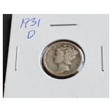 1931 D Mercury Dime