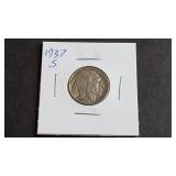 1937 S Buffalo Nickel