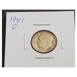 1951 D Roosevelt Dime