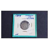 1899 5 Cents Victoria From Canada 92.5% Silver
