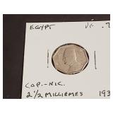 1933 2 1/2 Milliemes From Egypt