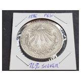 1938 UN Peso From Mexico 72% Silver