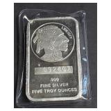 5 Ounce .999 Silver Bar 092401