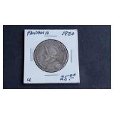 1930 1/2 Balboa From Panama 90% Silver