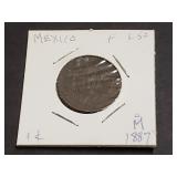 1887 Mo 1 Centavos From Mexico
