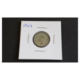1943 Six Pence From Great Britain 50% Silver