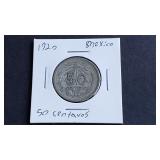 1920 50 Centavos from Mexico 72% Silver