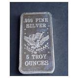 APM 5 Ounce .999 Silver Bar
