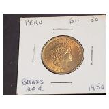 1950 20 Centavos From Peru