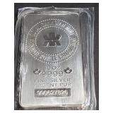 Royal Canadian 10 Oz .9999 Silver Bar 990627826