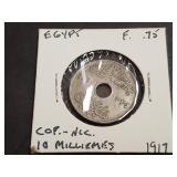 1917 10 Milliemes From Egypt
