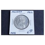 1962 1/2 Balboa From Panama 90% Silver