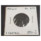 1890 Ga 1 Centavos From Guadalajara, Mexcio
