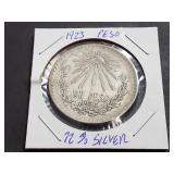 1923 UN Peso From Mexico 72% Silver