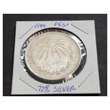 1944 UN Peso From Mexico 72% Silver