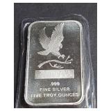 5 Ounce .999 Silver Bar 049906