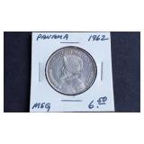 1962 1/2 Balboa From Panama 90% Silver