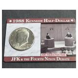 1988 D Kennedy Half Dollar "Fourth Nixon Debate"